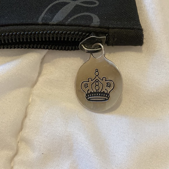 “Never Enough Jewelry” Large Jewelry or Cosmetic Zippered Bag, Case Black Pink - Picture 3 of 7